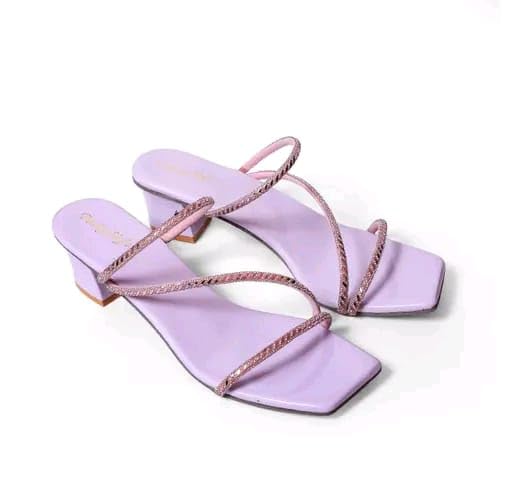 Image of Women's Fancy Patent Leather Heel Sandals - Fabulous Design|FK 813 BLACK HEEL-P
