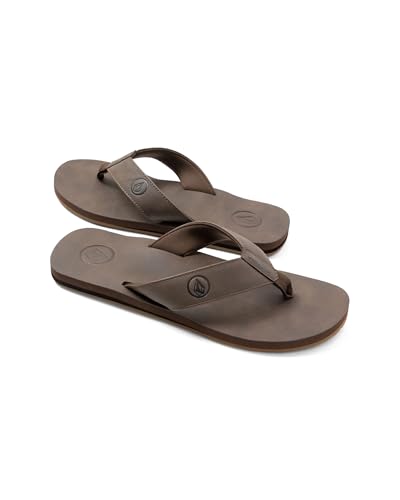 Image of Volcom Men's Daycation Flip Flop Sandal - Soft Brushed Recliner Comfort Foam Footbed