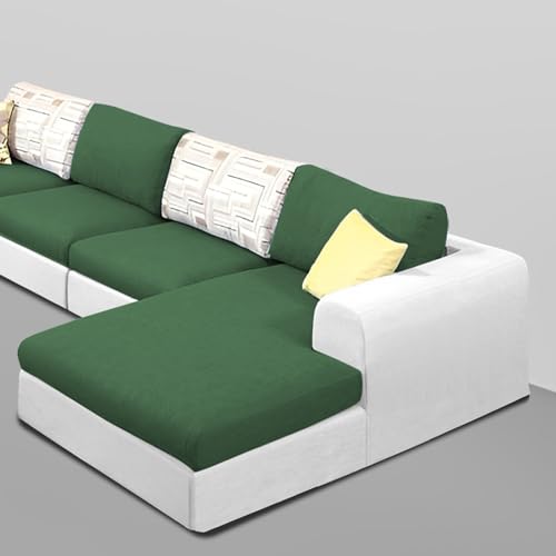 Image of Koza RHS 6 Seater L Shape Sofa Set for Living Room (Green Grey Fabric) Premium Fabric Sofa