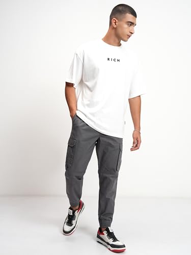Image of Highlander Men's Cargo Jogger Trousers | Perfect for Casual Outings,Travel & Work Wear with Utility Pockets