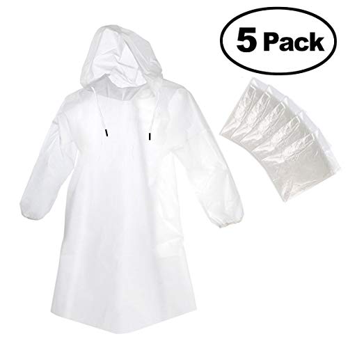 Cosowe Rain Poncho with Hood Drawstring, Clear Waterproof Raincoat for Adults and Kids