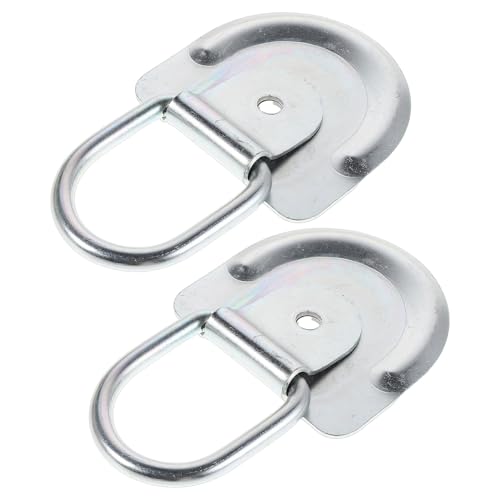 TOGEVAL Anclajes de Amarre Anillo en D de 8 Mm, 2 Piezas, Ganchos de Amarre para Remolques, Caravanas y Camiones, Herrajes Resistentes para Fijación de Carga en Vehículos y