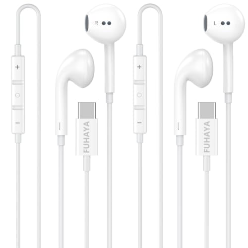 [Apple MFi Certified] USB C Headphones for iPhone 17 16 15 Pro Max 2 Pack
