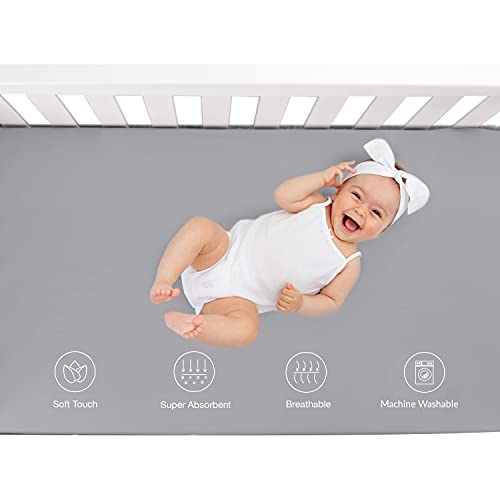 Exq Home Fitted Baby Crib Sheets 2 Pack For Boys Girl, Standard Crib Mattress Sheet Soft Breathable Toddler Bed Sheets, Cozy Microfiber Toddler Cot Sheet (28X52X8In White & Grey) #TOP2
