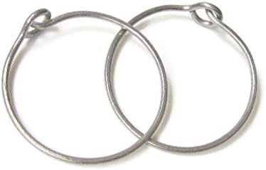 Handmade Titanium Hoop Earrings for Sensitive Ear Lobe, A Pair, Medium Size 0.7" Inch