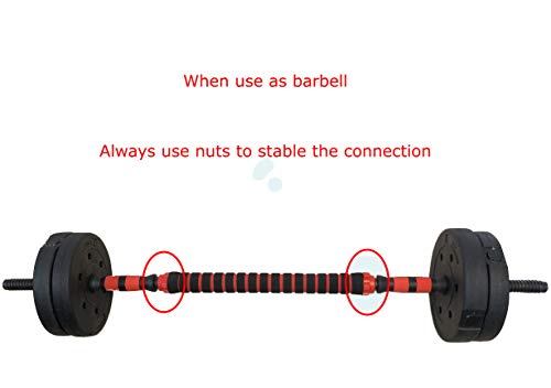 Zoogamo Adjustable Weight Dumbbells Set to 88Lbs, Free Weight Dumbbell with Connecting Rod Used As Dumbbell Barbell set, for Men and Women Home Gym Work Out Training Fitness Equipment All-Purpose