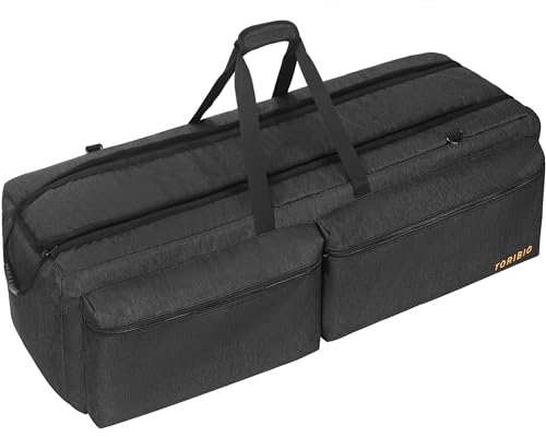 OUUTMEE Custodia imbottita per telescopio, borsa da trasporto per telescopio con separatori regolabili e tasche per telescopi, montanti, treppiedi e accessori (nero), Nero , 102 x 32 x 32CM, Borsa da