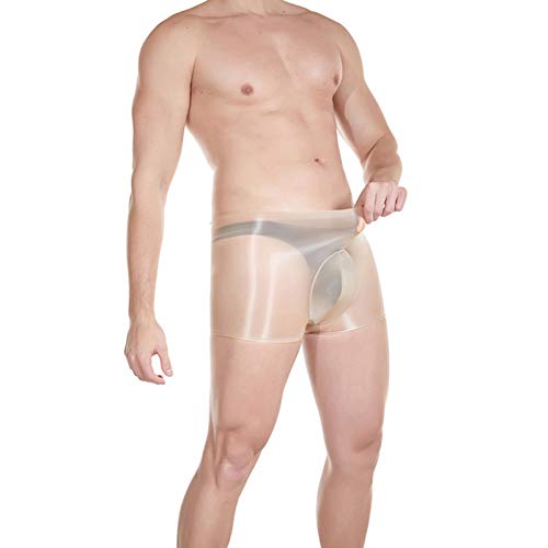leesuo Men's Sexy 8D Shiny Glossy See through Sheer Panties Boxer Briefs Trunks Shorts High Elastic Oily Underwear3