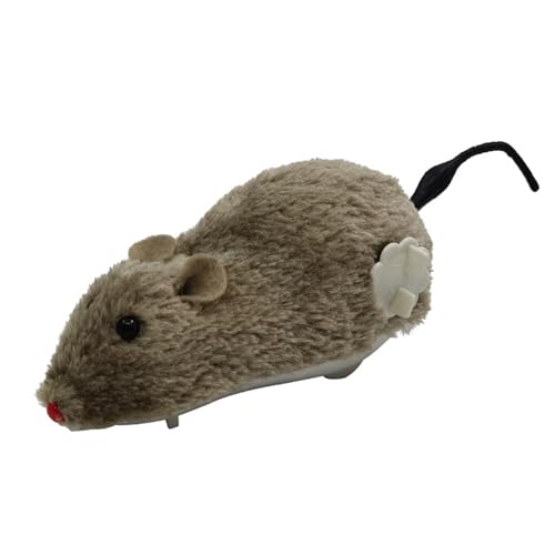 Ratón de cuerda de felpa - Juguete interactivo para gatos Juguete de peluche para gatitos Decoración divertida Persecuciones para | Adecuado para juegos de mascotas, entrenamiento de gatos, jueg