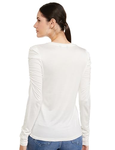 Image of Marks & Spencer Womens Solid Viscose Crew Neck Regular Fit Long Sleeve Top