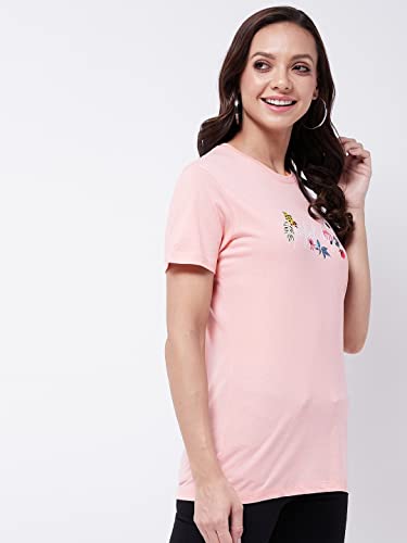 Image of Modeve Women Printed Cotton Blend Half Sleeve Round Neck T-Shirt for Summer