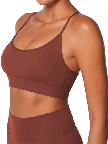 Image of Sunzel Sports Bra for Women, Criss-Cross Open Back Adjustable Strappy Bras, Workout Gym Padded Yoga Bra with Removable Pads
