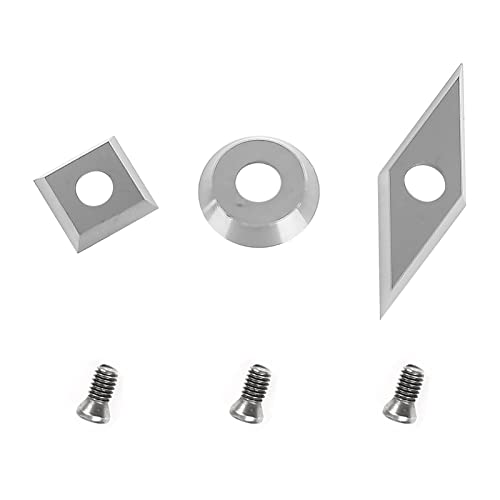 CNC Cutters en Carbure 3pcs,CEIEVER Inserts en carbure avec vis M4 Outil de tournage Lame de carbure CNC Cutter Plaquette Carbure pour Acier pour Tours, Fraiseuses Cover