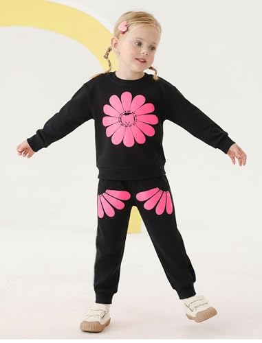 Image of Toddler Baby Boy Girl Clothes with Pockets 2PC Long Sleeve Pullover Sweatshirt and Pants Infant Fall Winter Outfit