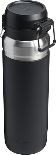 Stanley Quick Flip GO Water Bottle 36 oz | Push Button Lid | Leakproof and Packable for Travel and Sports | Insulated Stainless Steel | BPA-Free | Black - Image 3