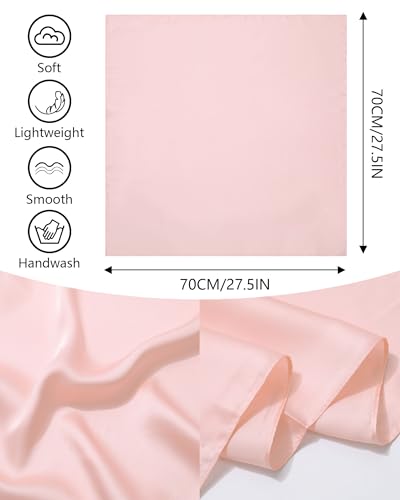 AWAYTR 27.5" Square Satin Head Scarf - Silk Hair Scarf Square Hair Bandanas Large Scarf Sleeping Head Wraps for Women2