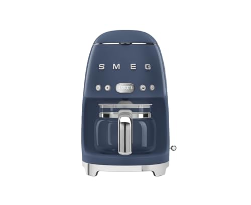 Comparison: Blue Coffee Pot 9 Smeg 50's Retro Style Aesthetic Drip Coffee Machine with 10 Cup Glass Carafe, Auto Start Feature, Keep Warm Plate, and Two Coffee Strength Settings (Navy Blue)