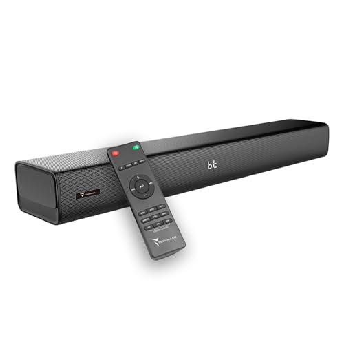 TECHMADE Soundbar Tv 2.1 con Subwoofer Integrato - HDMI ARC, Bluetooth, AUX, Ottico - Picco 80W, Audio Potente, Bassi Profondi - Telecomando Incluso - Compatta, installazione rapida su parete o mobile
