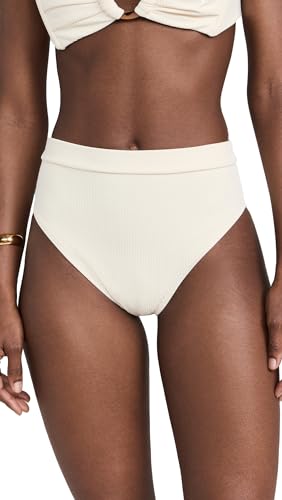 Montce Women's Paulina Bikini Bottoms, Cream Rib, XL