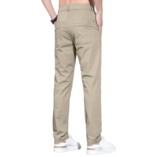 Men's Summer Ice Silk Slim Fit Polyester Casual Pants