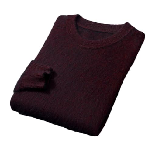 Men's Crewneck Mink Cashmere Sweater Winter Loose Knitted Sweater Keep Warm Business Jumper