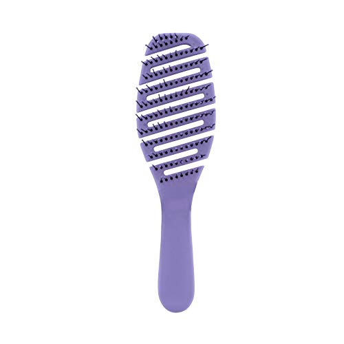 Elite Pro Beauty Flex Detangler Hair Brush, Detangles Wet or Dry Hair for All Hair Types, Matte Purple
