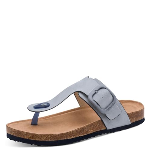 Tamaris Damen Fußbett Pantolette flach blau 39 EU