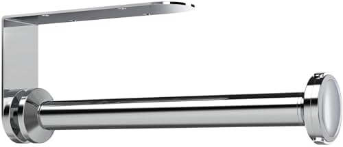 theaoo Paper Towel Holder Under Cabinet, One-Handed Tear Wall Mount Paper Towel Holder Dispenser with Damping Function for Kitchen Organization, Stainless Steel, Self-Adhesive or Drill mounting,Silver