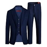 Marvelous World Boys Navy Slim Fit Suits Set Formal Suits 3-Piece Size 8 Suits for Kids Toddler Tuxedos Dresswear Ring Bearer Outfit Boys Wedding Suits Dress Clothes Teen Youth Adjustable Waist