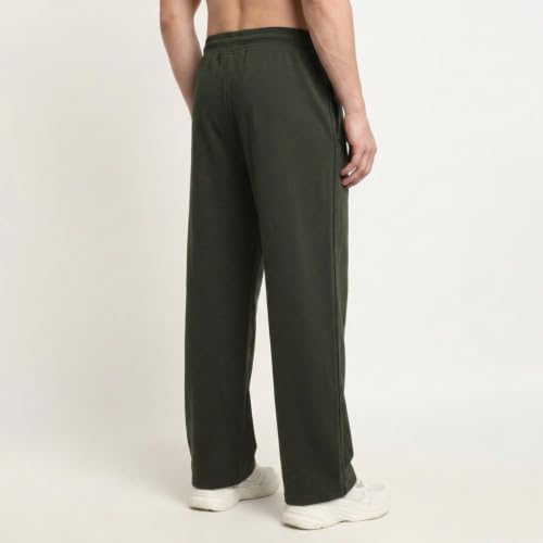 Image of MARK LOUIIS Men's Baggy Trackpants | Regular Fit Cotton Sweatpants with Drawstring Waist & Side Zipper Pockets | Oversized Casual Track Pants for Gym