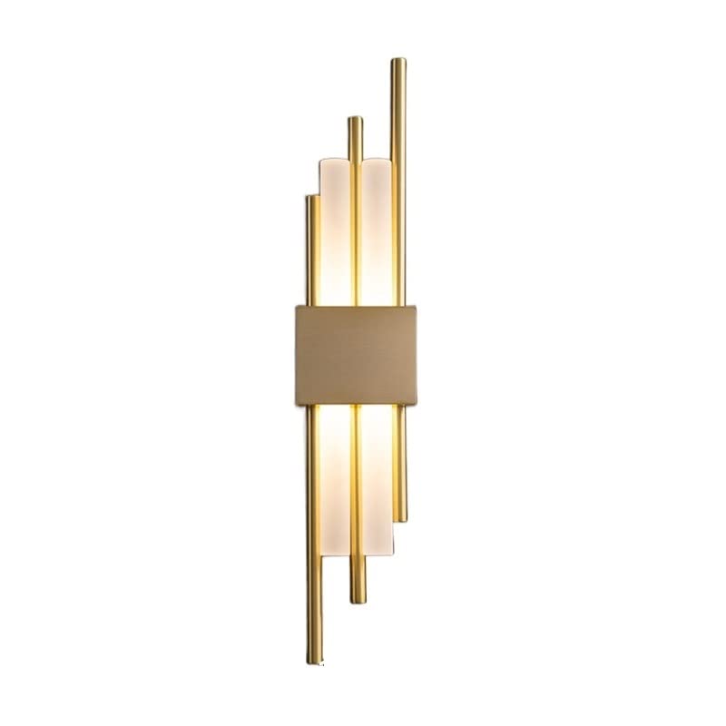 HIFFEY Nordic LED Wall Lamp Indoor Lighting Wall Sconce Light for Home Hotel Stairs Bedroom Bedside Living Room Decoration Lamps (Color : Warm White, Size : B-Gold-Right)