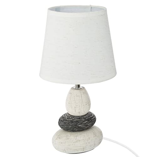 Atmosphera - Lampe Clary - ivoire et taupe - céramique H33 cm