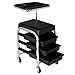 Utility Rolling Cart Profesjonalny Manicure Pedicure Przewóz Toczenia Stołek z Szufladami Salon Kosmetyczny Wózek Krzesło Stołek Czarny Meble Salon