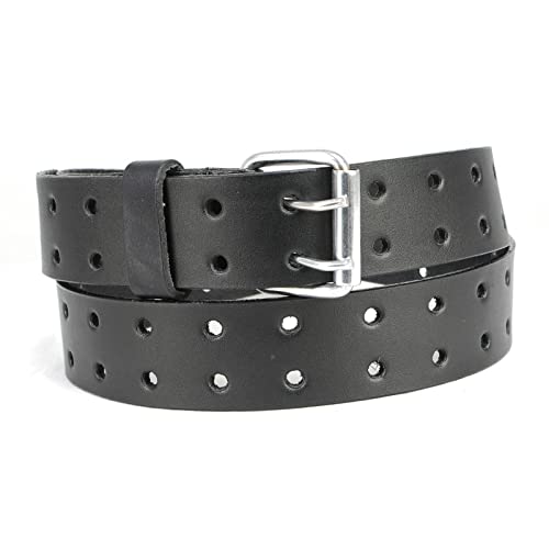 Milwaukee Leather MP7121 Men's Double Prong - Black Genuine Leather Belt w/Interchangeable Buckle - 1.5 inches Wide3