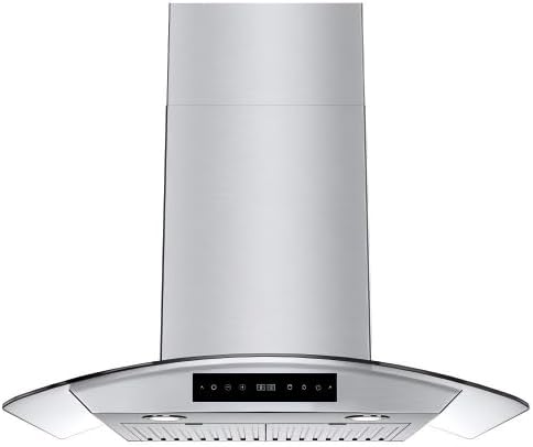 30 inch Wall Mount Range Hood - 1200 CFM with 8-Speed DC Motor, Kitchen Hood Vent with Gesture/Touch, Memory function, Stainless Steel & Tempered Glass Build