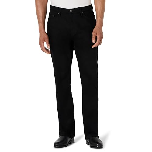 Amazon Essentials Men's Low Stretch Straight-Fit Bootcut Jeans, Black, 32W x 32L
