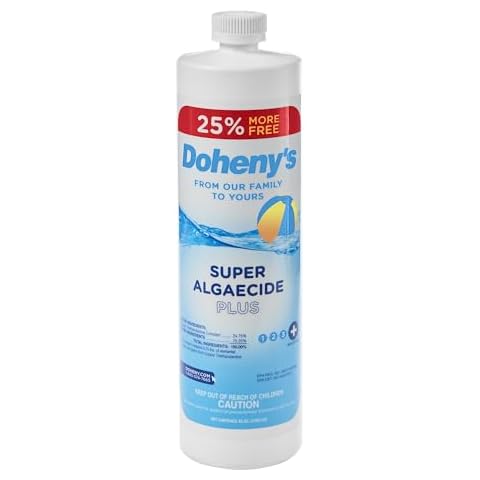 Doheny's Super Algaecide Plus | 100% Professional-Grade | Effective Against Most Types of Algae | 7.1% Chelated Copper (Chelated to Protect from Staining) | Non-Foaming Formula | 40oz Bottle Cover