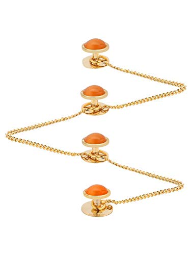 Brass Kurta Buttons with Diamond Crystal and Chain TNSPKURTA1995