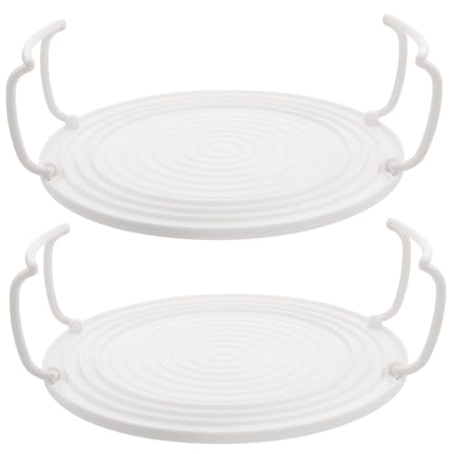 Cabilock 2 piezas Rejilla Redondeada para Microondas Bandeja Apilable para Vapor Soporte de Cocina Resistente Accesorio Multifunción para Horno y Vapor