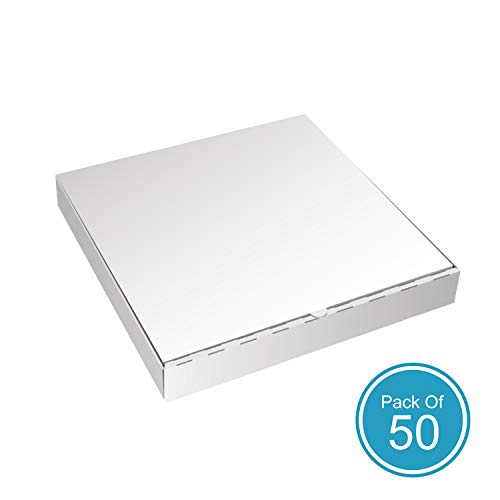 White Cardboard Pizza Boxes, Takeout Containers - 14 x 14 Pizza Box Size