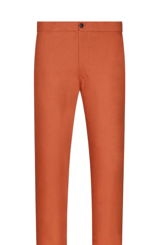 french crown Men's Flame Pea Orange Oxford Cotton Lounge Pant-picture-12