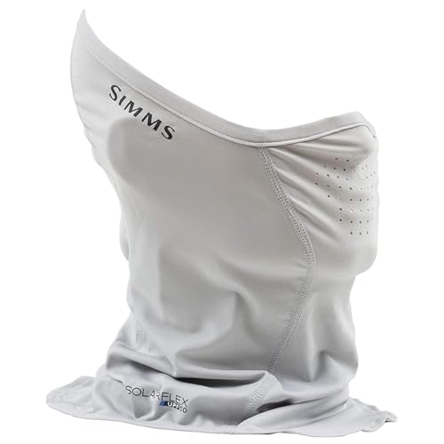 Simms UPF 50+ SunGaiter - Advanced Protection Neck Gaiter with Breathing Holes, Lightweight & Quick-Drying, Ideal for Anglers & Outdoor Enthusiasts (Sterling, One Size)