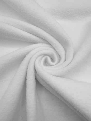 EOVEA - Polar Fleece Fabric by the Yard Soft Anti-Pill Warm & Cozy Material for Blankets Clothing Crafts Pet Beds & DIY Sewing 60 Wide Solid (White 1/2 Yard)