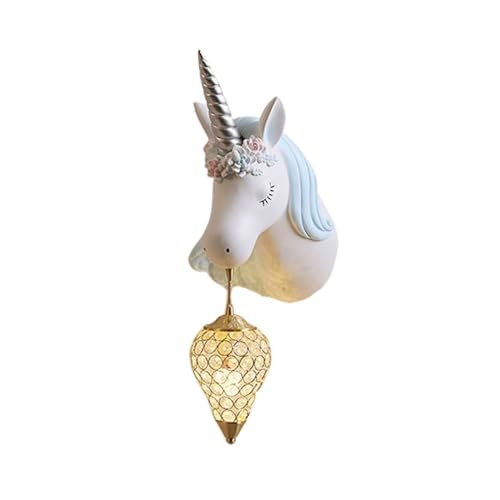 Applique murale licorne en résine et cristal évidé pour chambre enfant