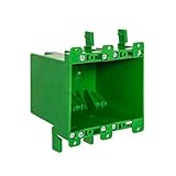 OneBoxForAll Old Work BaseBox – Expandable Double Gang PVC Electrical Box with 8 Knockouts & 4 Wings, 32 cu. in. Capacity - Single Unit