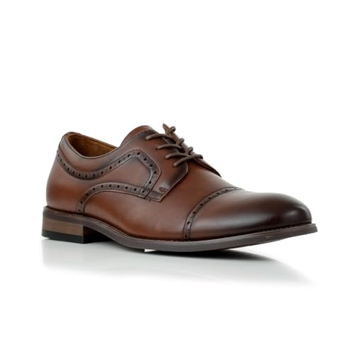 Image of Ferro Aldo Men's Modern Cap-Toe Derby Collection | Statement Dress Shoes in Floral, Woven, & Classic Styles