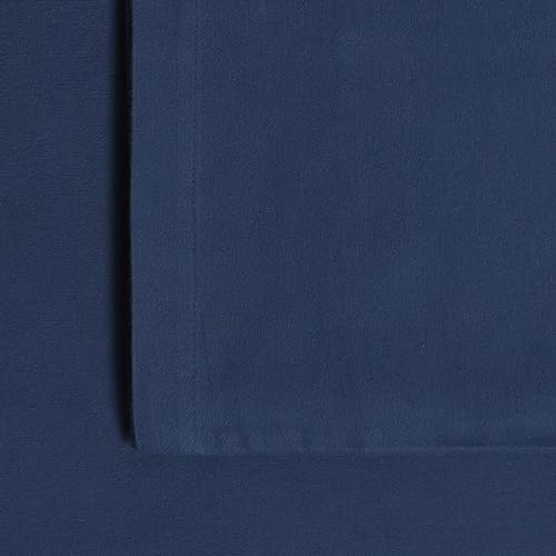 Tribeca Living Standard German Flannel Pillowcases, Set of 2, 200-GSM Heavyweight Cotton, Mid Blue