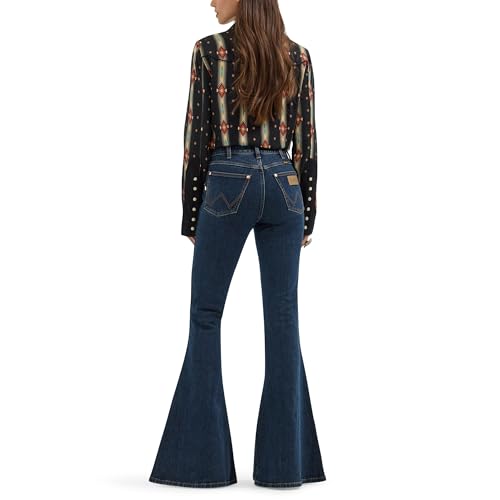 Wrangler® x Lainey Wilson Vintage Flocked Bell Bottom, Maroon Dark Wash, 29W x 32L3