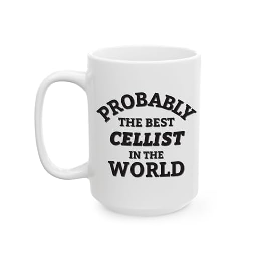 DesiDD Probably The Best Cellist In The World Mug - 15oz Funny Coffee Cup for Coworker Staff Employee Boss Manager Gifts for Men & Women - Birthday, Christmas, Appreciation, Retirement