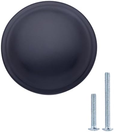 Amazon Basics Mushroom Cabinet Knob, 1.19" Diameter, Flat Black, 10-Pack